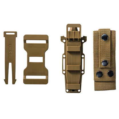 Couteau tactique STRONGARM, bord dentelé, marron coyote