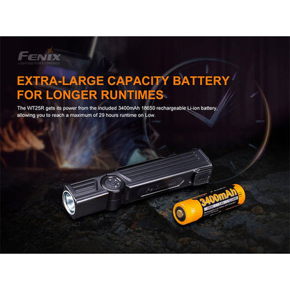 Torcia LED multifunzione WT25R, 1.000 lumen, batteria inclusa