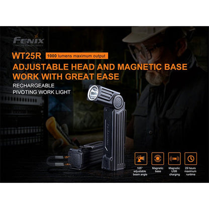 Torcia LED multifunzione WT25R, 1.000 lumen, batteria inclusa