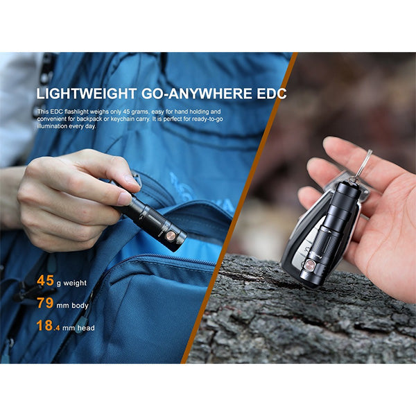 Schlüsselbundlampe mit Micro USB E09R, 600 Lumen, inkl. Akku