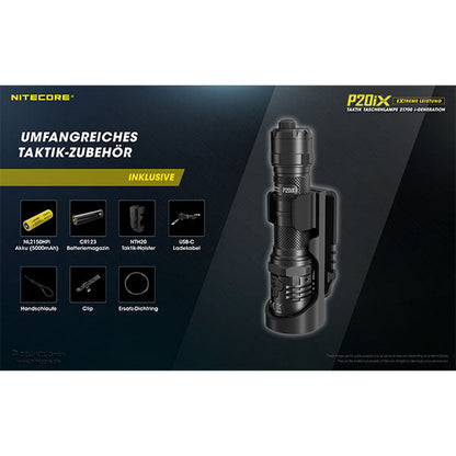 Lampe de poche tactique LED P20iX, 4 000 lumens, batterie incluse