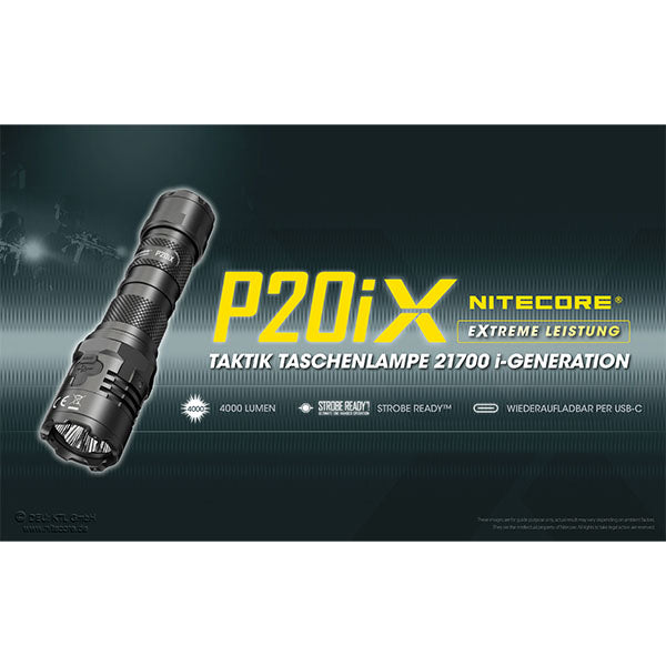 Lampe de poche tactique LED P20iX, 4 000 lumens, batterie incluse