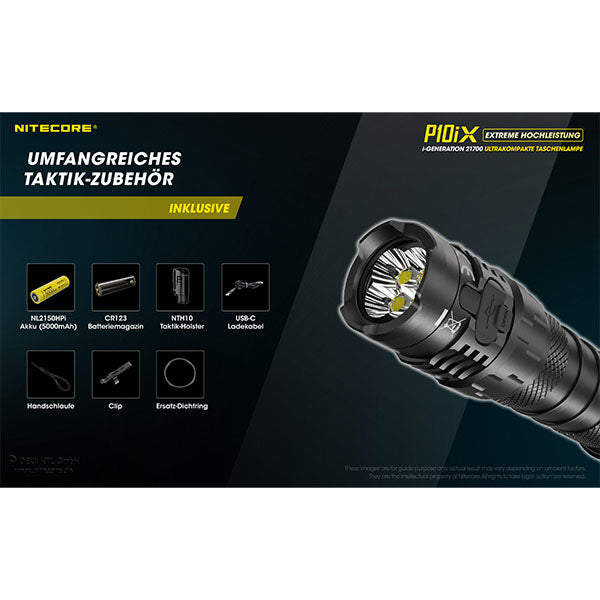 Lampe de poche tactique LED P10iX, 4 000 lumens, batterie incluse