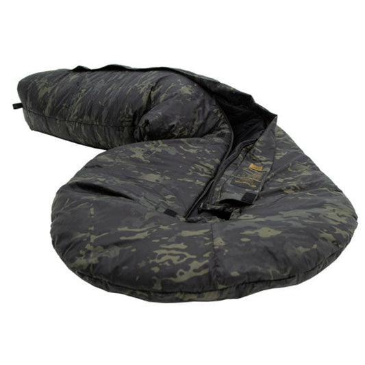 Sacco a pelo in fibra sintetica DEFENCE 4, multicam/nero, taglia L, cerniera centrale