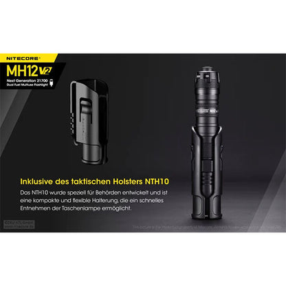 Taktische LED-Taschenlampe MH12 V2, 1'200 Lumen, inkl. Akku