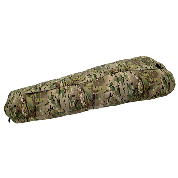 Kunstfaserschlafsack DEFENCE 4, multicam, Grösse M, Reissverschluss mittig