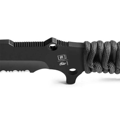 Coltello tattico TB-OUTDOOR MARAUDEUR, lama seghettata, nero