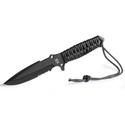 Coltello tattico TB-OUTDOOR MARAUDEUR, lama seghettata, nero
