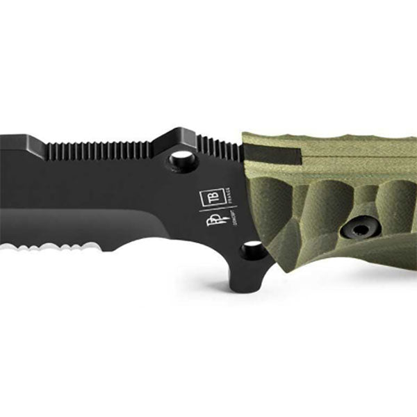 Coltello tattico MARAUDEUR G10, filo seghettato, kaki