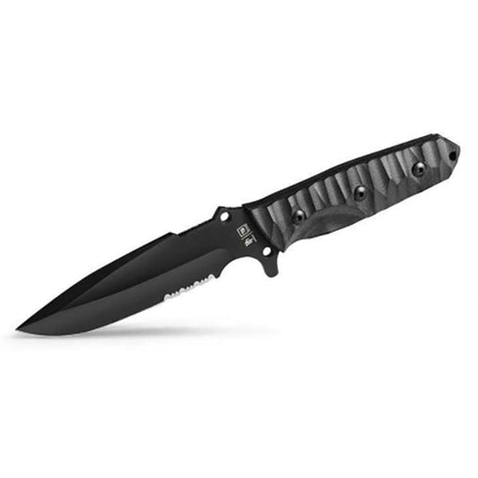 Coltello tattico MARAUDEUR G10, filo seghettato, nero