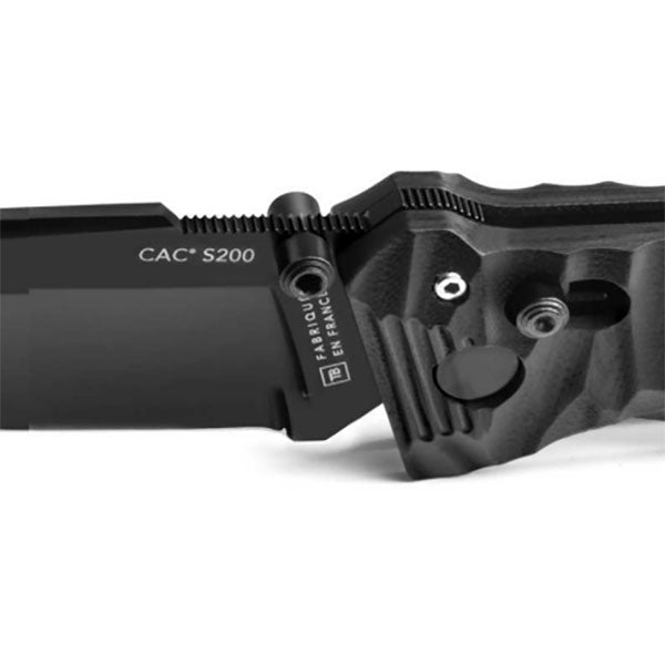 Coltello chiudibile CAC S200, affilatura liscia, nero