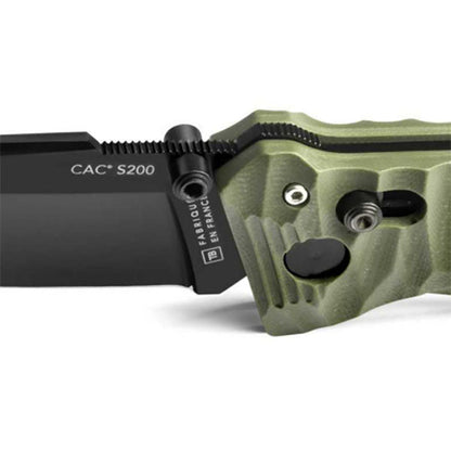 Couteau pliant CAC S200, meulage lisse, G10, kaki