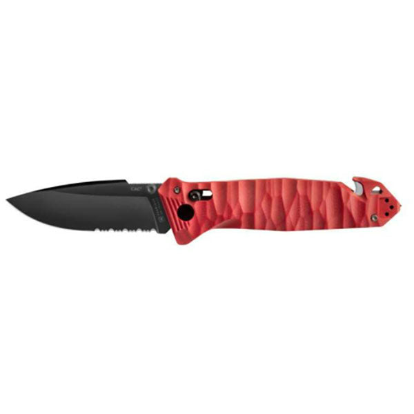 Couteau pliant CAC S200, bord dentelé, G10, rouge