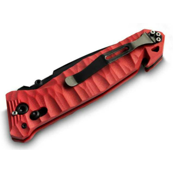 Couteau pliant CAC S200, bord dentelé, G10, rouge