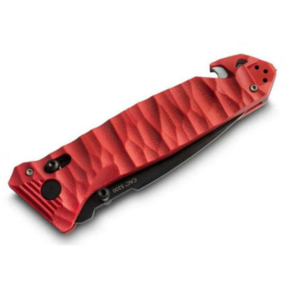 Couteau pliant CAC S200, bord dentelé, G10, rouge