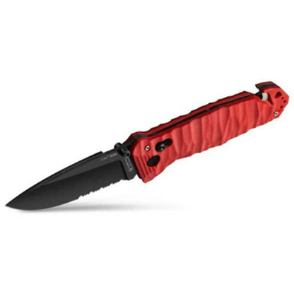Couteau pliant CAC S200, bord dentelé, G10, rouge