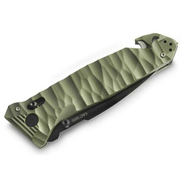 Couteau pliant TB-OUTDOOR CAC S200, lame dentelée, G10, kaki 