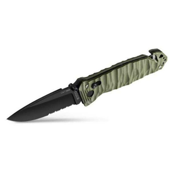 Couteau pliant TB-OUTDOOR CAC S200, lame dentelée, G10, kaki 