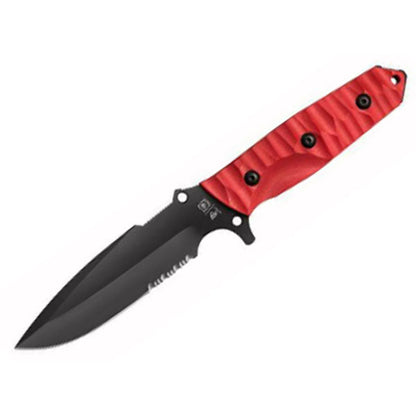 Coltello tattico MARAUDEUR G10, filo seghettato, rosso