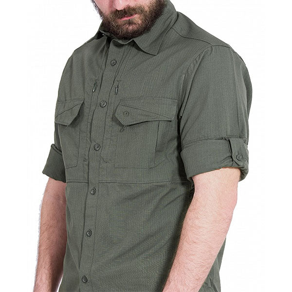 langarm Hemd PLATO SHIRT, ripstop, camo green