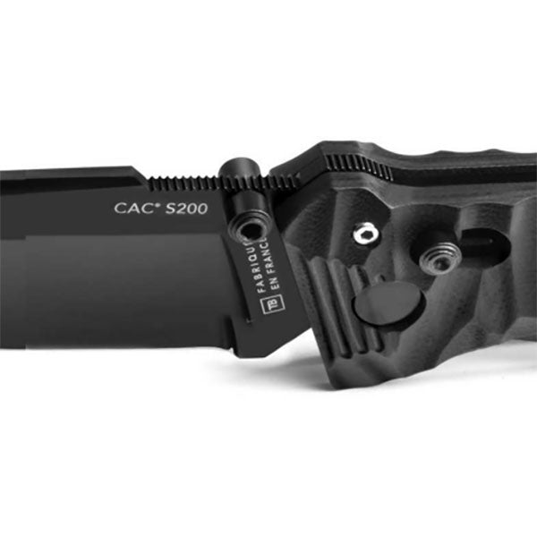 Couteau pliant CAC S200, meulage lisse, G10, noir