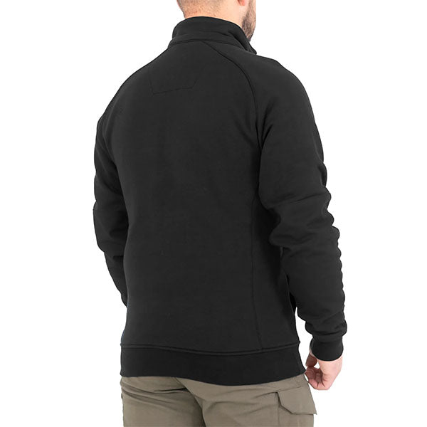 Maglia CAMICIA DA LAVORO IN COTONE DA UOMO ZIP QUARTO, nera