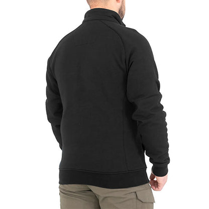 Maglia CAMICIA DA LAVORO IN COTONE DA UOMO ZIP QUARTO, nera