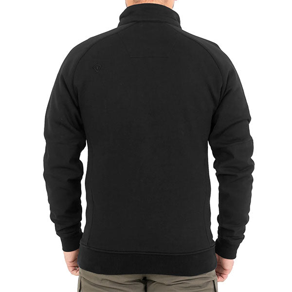 Maglia CAMICIA DA LAVORO IN COTONE DA UOMO ZIP QUARTO, nera