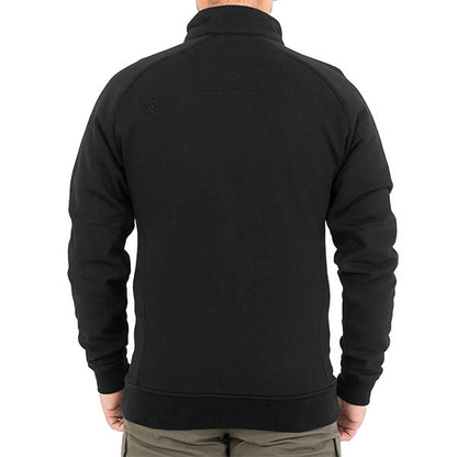 Maglia CAMICIA DA LAVORO IN COTONE DA UOMO ZIP QUARTO, nera