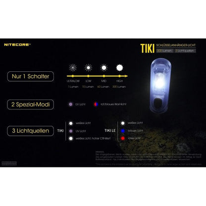 Lampe torche LED NITECORE TIKI LE, 300 lumens (batterie incluse), noire