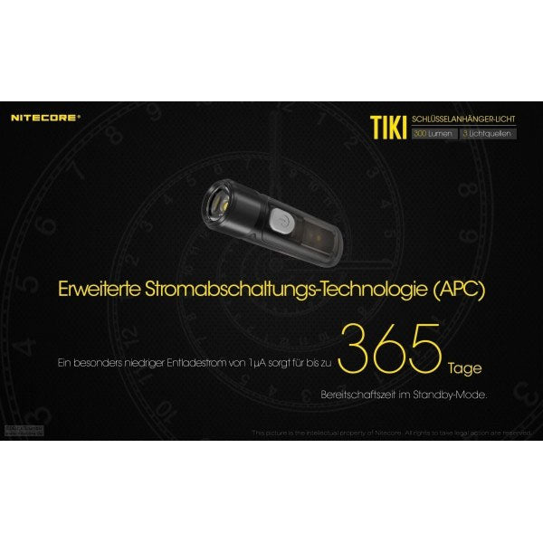 Lampe torche LED NITECORE TIKI LE, 300 lumens (batterie incluse), noire