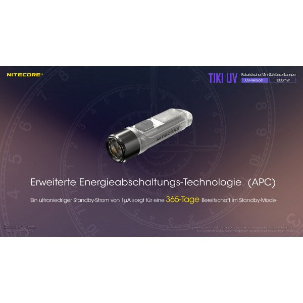 NITECORE LED-TASCHENLAMPE TIKI UV, 1'000mW (inkl. Akku)