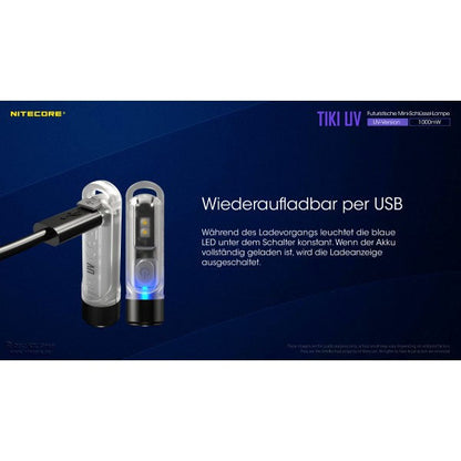 NITECORE LED-TASCHENLAMPE TIKI UV, 1'000mW (inkl. Akku)