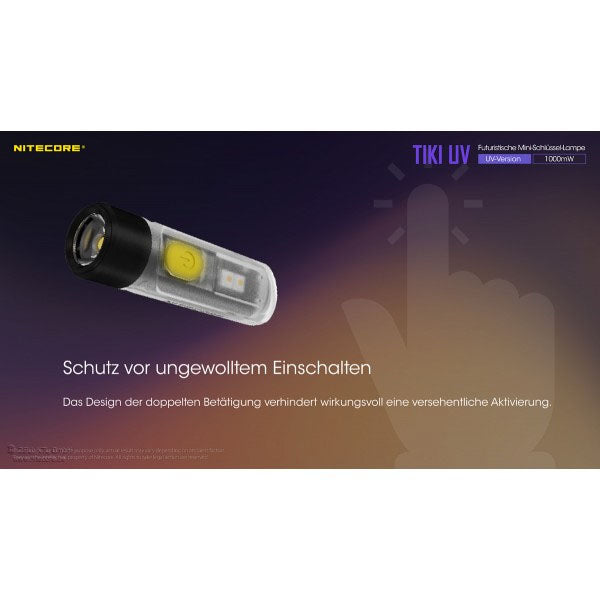 NITECORE LED-TASCHENLAMPE TIKI UV, 1'000mW (inkl. Akku)