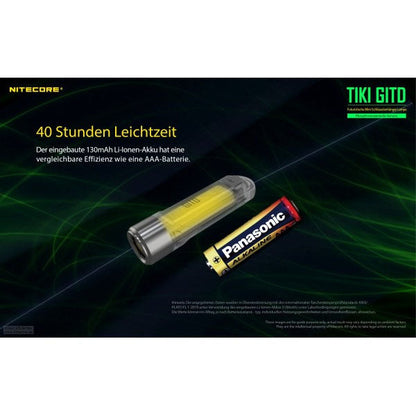 TORCHE LED TIKI GITD verte, 300 lumens (batterie incluse)