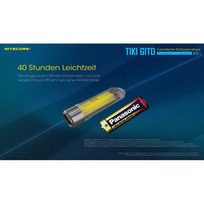 NITECORE LED-TASCHENLAMPE TIKI GITD blau, 300 Lumen (inkl. Akku)