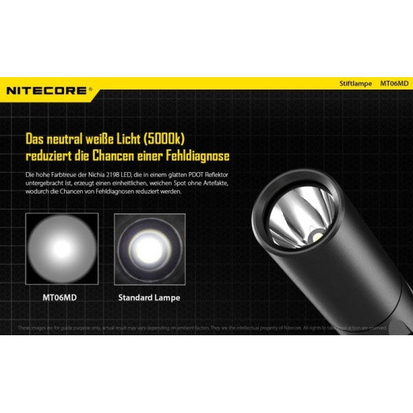 LAMPE DE POCHE LED MT06 MEDICAL - 180 lumens (sans piles)