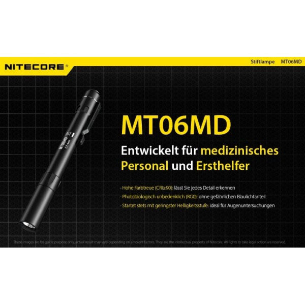 LAMPE DE POCHE LED MT06 MEDICAL - 180 lumens (sans piles)