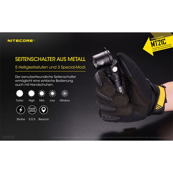NITECORE LED-TASCHENLAMPE MT21C - 1'000 Lumen (ohne Akku)