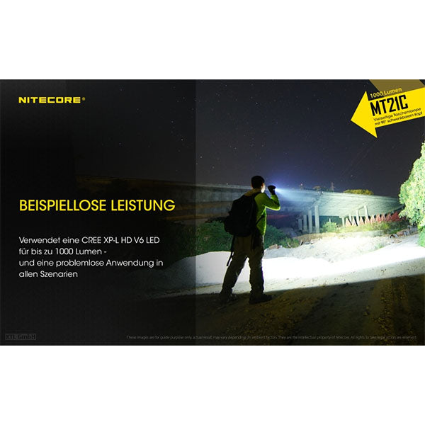NITECORE LED-TASCHENLAMPE MT21C - 1'000 Lumen (ohne Akku)