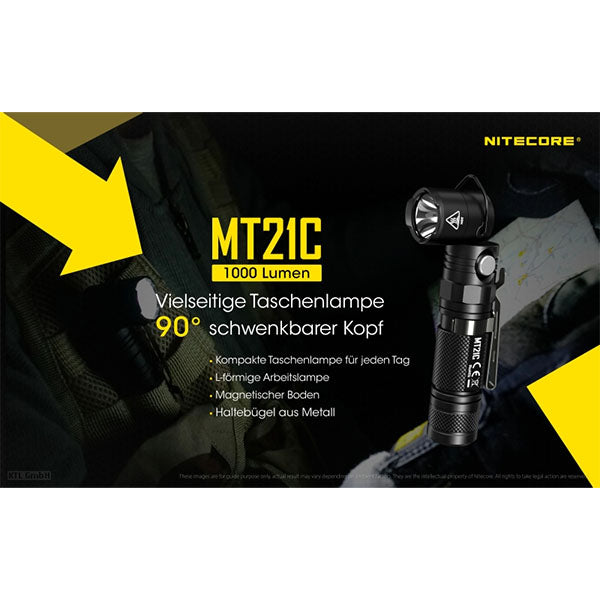 NITECORE LED-TASCHENLAMPE MT21C - 1'000 Lumen (ohne Akku)