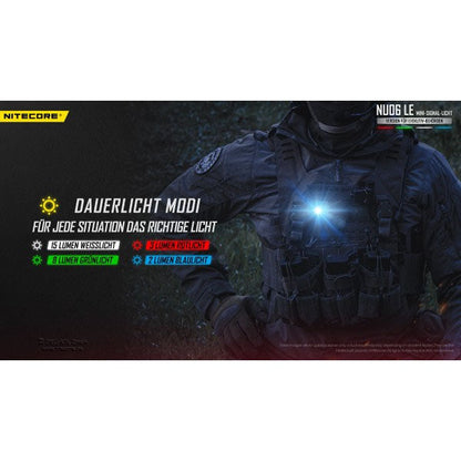 NITECORE LED-SIGNALLAMPE NU06LE - 15 Lumen (inkl. Akku)