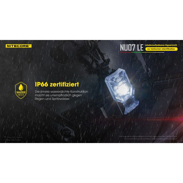 NITECORE taktische LED-SIGNALLAMPE NU07LE - 15 Lumen (inkl. Akku)