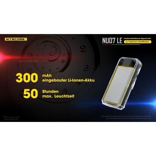 NITECORE taktische LED-SIGNALLAMPE NU07LE - 15 Lumen (inkl. Akku)