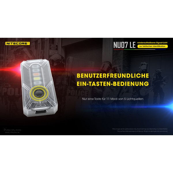 NITECORE taktische LED-SIGNALLAMPE NU07LE - 15 Lumen (inkl. Akku)