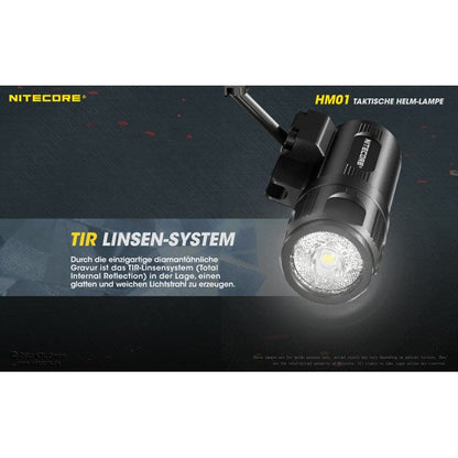 NITECORE LED LIGHT HM01 per casco - 320 lumen (inclusa batteria CR123A), nero