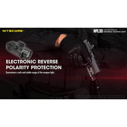 NITECORE LED-WAFFENLAMPE NPL30 - 1'200 Lumen (inkl. CR123A Batterien), schwarz