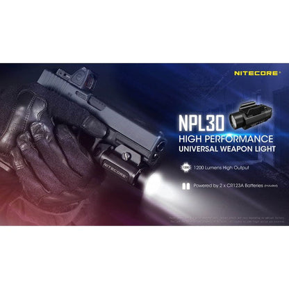 NITECORE LED-WAFFENLAMPE NPL30 - 1'200 Lumen (inkl. CR123A Batterien), schwarz