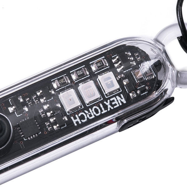 Porte-clés LED avec stroboscope, 365 nm UV, 700 lumens (batterie incluse) 
