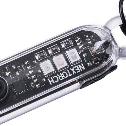 Porte-clés LED avec stroboscope, 365 nm UV, 700 lumens (batterie incluse) 